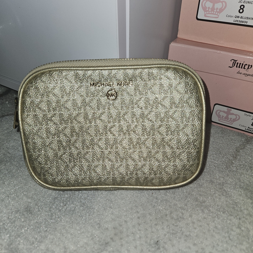 Michael Kors Metallic Gold Cosmetic Bag